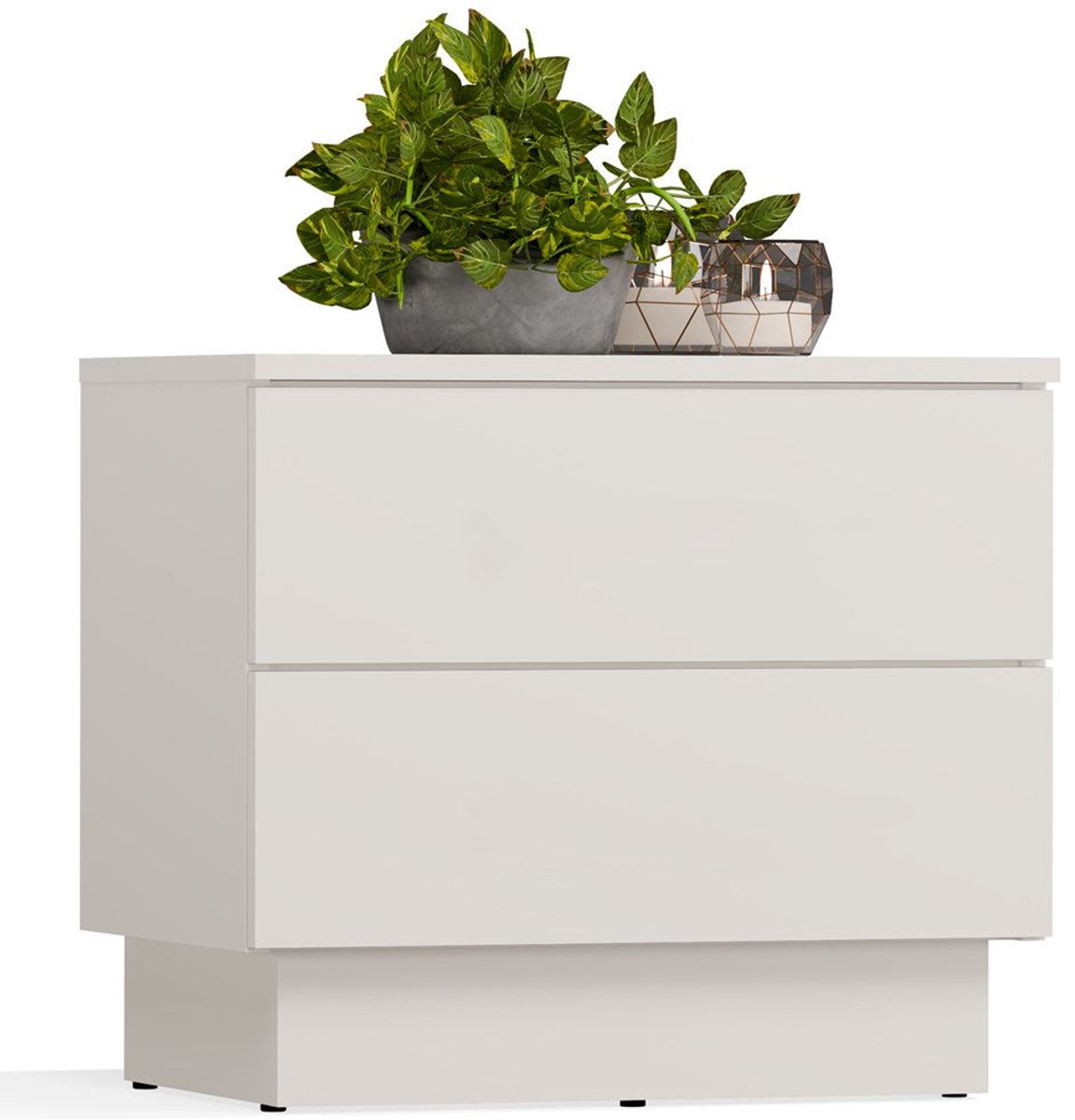Bedkastje AMBER 2S met 2 lades - Nachtkastje TIP ON systeem | Kleur: Kasjmier | Maat: 55x48x37 cm