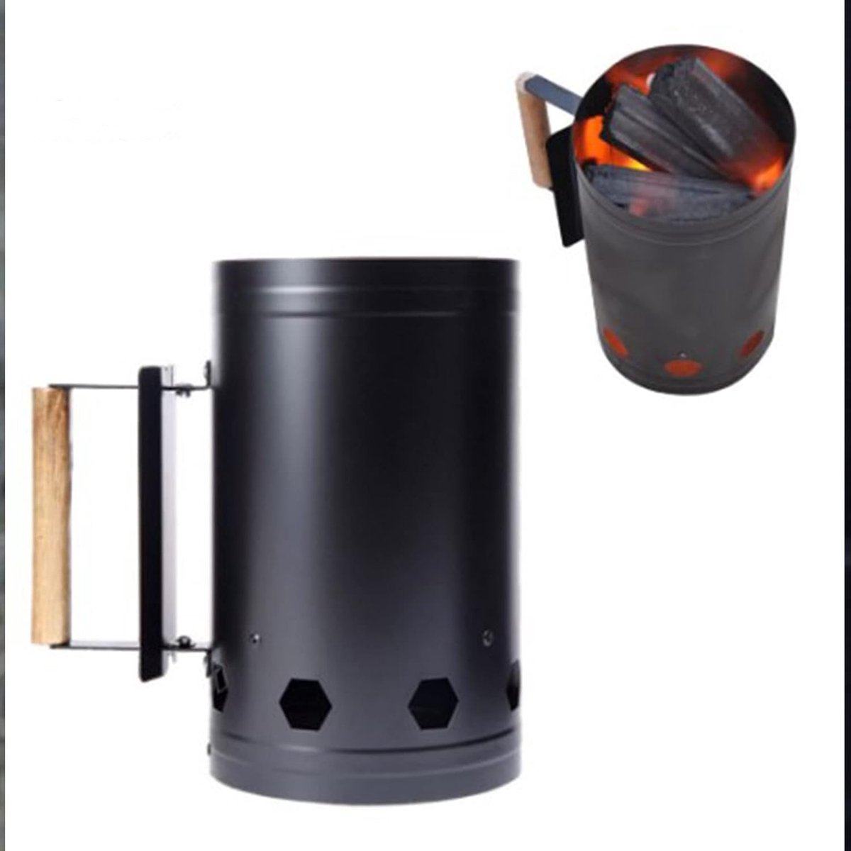 Schoorsteen Starter - Houtskool Aanmaker - Barbecue Aanmaken - Warmte-Isolatie Handvat - 1
