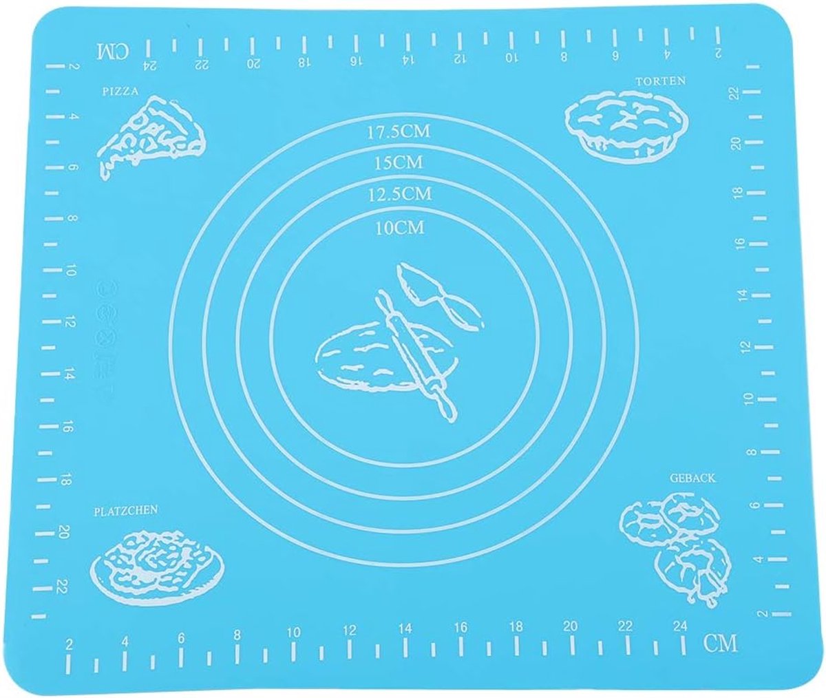 Antislip siliconen bakmat - Niet-klevend deegkussen - Bakken en deegrollen - Hittebestendig tot 230°C - 40 x 60 cm - Meerkleurig