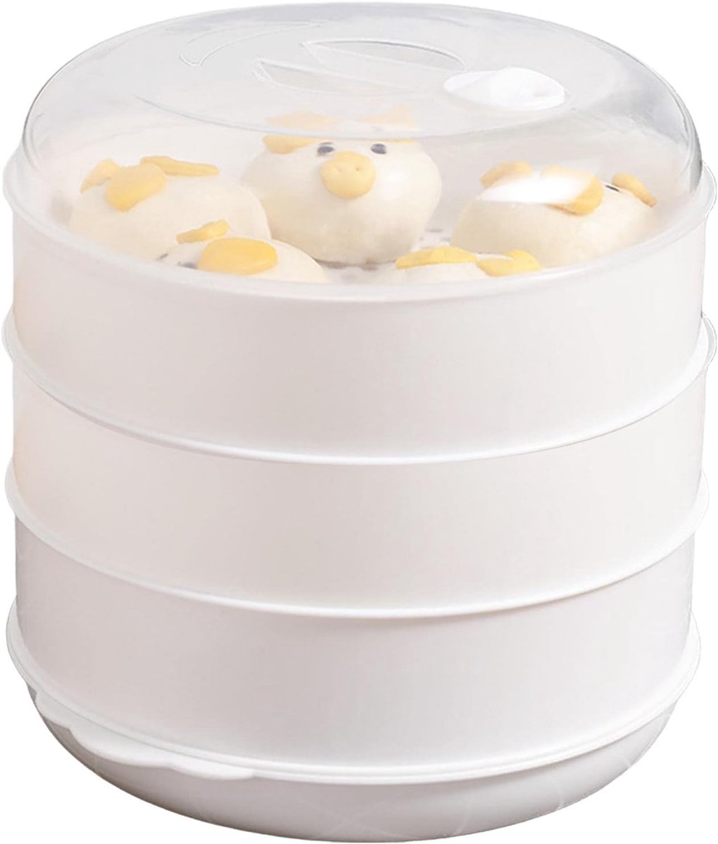 Magnetron Steamer - Stoomkoker - Gezond Koken - Deksel als schaal - 3 Niveaus