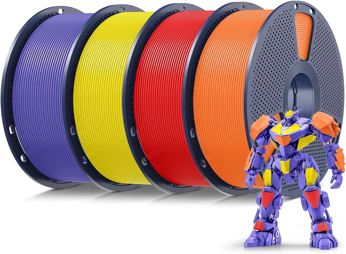 3D Printer Filament - PLA Materiaal - Model Creatie - Net Gewikkeld - 1.75mm Diameter - Vier Kleuren Set