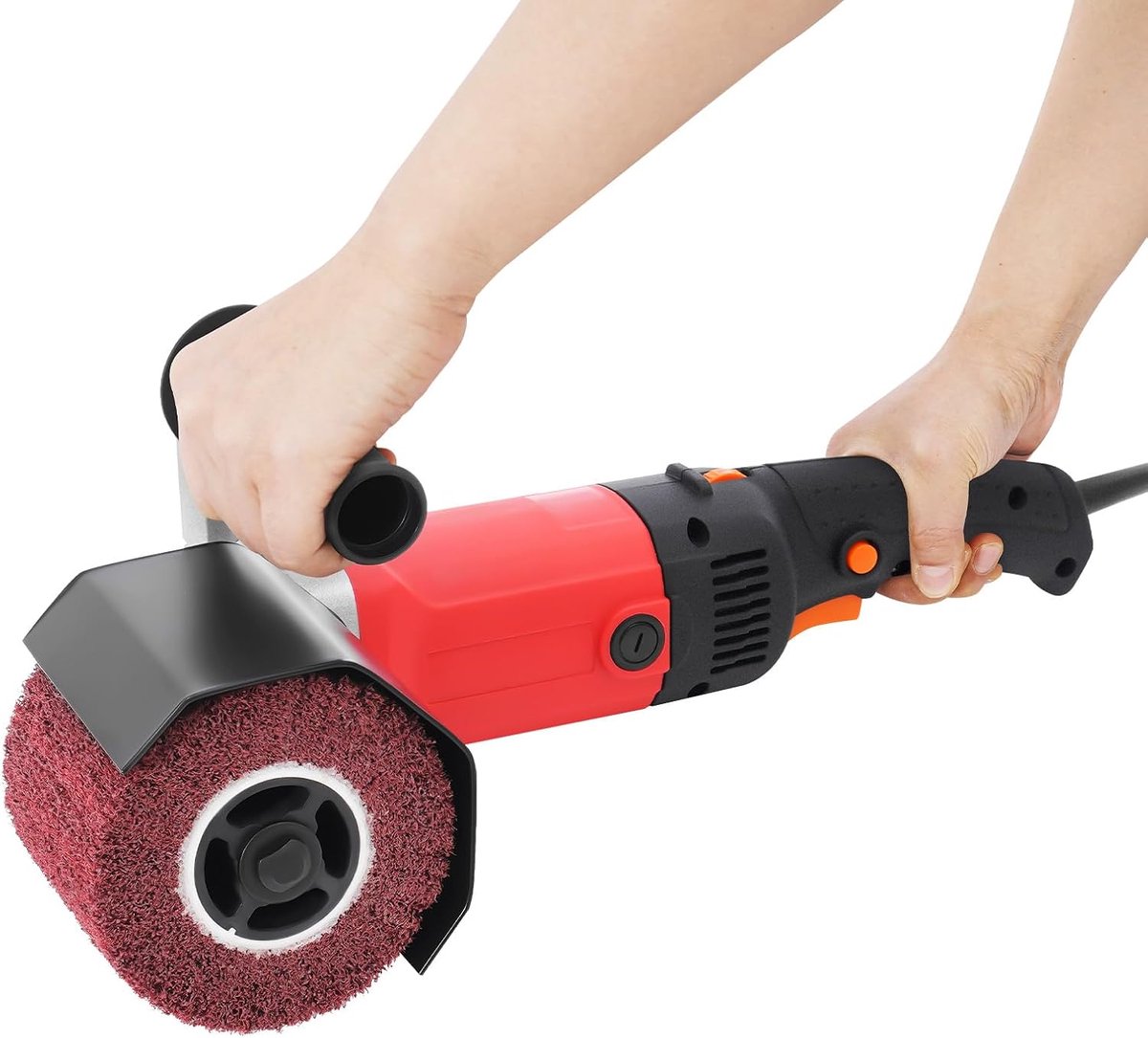 Satijnmachine Polijstmachine - Metaalbewerking Machine - Oppervlakken Bewerken - Variabele Snelheid - 1580 W - Rood Zwart