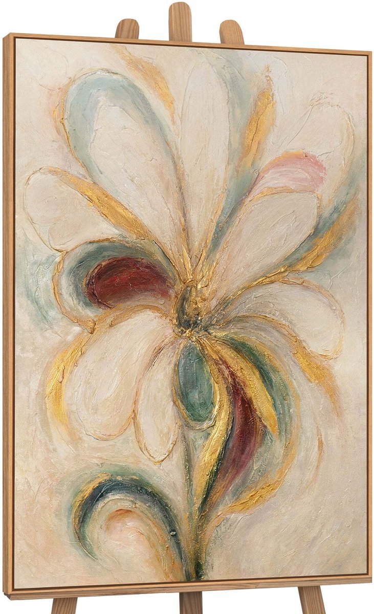 YS Canvas schilderij handgeschilderd flower energy abstract – YS-Art Gallery – Luxe wanddecoratie voor woonkamer – Modern schilderij voor slaapkamer en hal Wood
