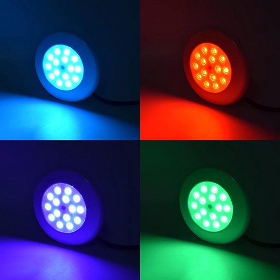 LED Onderwaterlamp – IP68 Waterdicht, Dimbare RGB, 18W, Met Afstandsbediening, Voor Zwembad, Vijver Of Fontein
