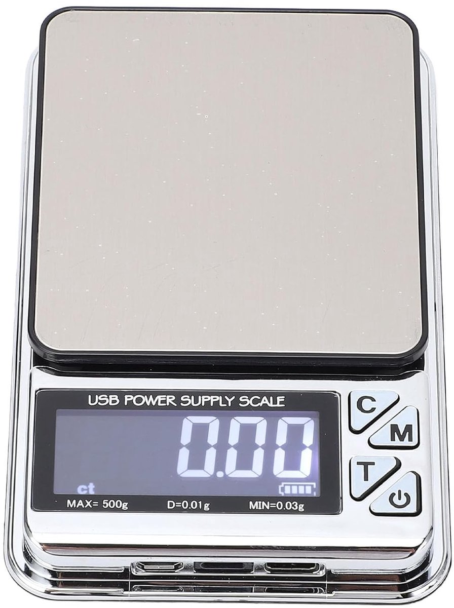 Digitale Milligramschaal - Precisie Weegschaal - Koken Sieraden - Tare Functie - 500g 0.01g