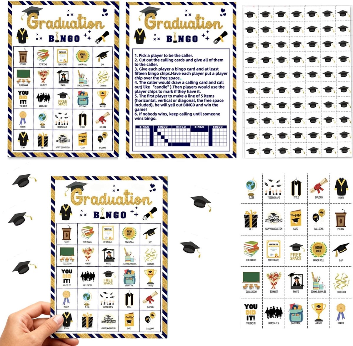 Afstuderen Bingo - Feest Spel - Feestelijke Activiteit - 24 Spelers - 12.7 x 17.8 cm