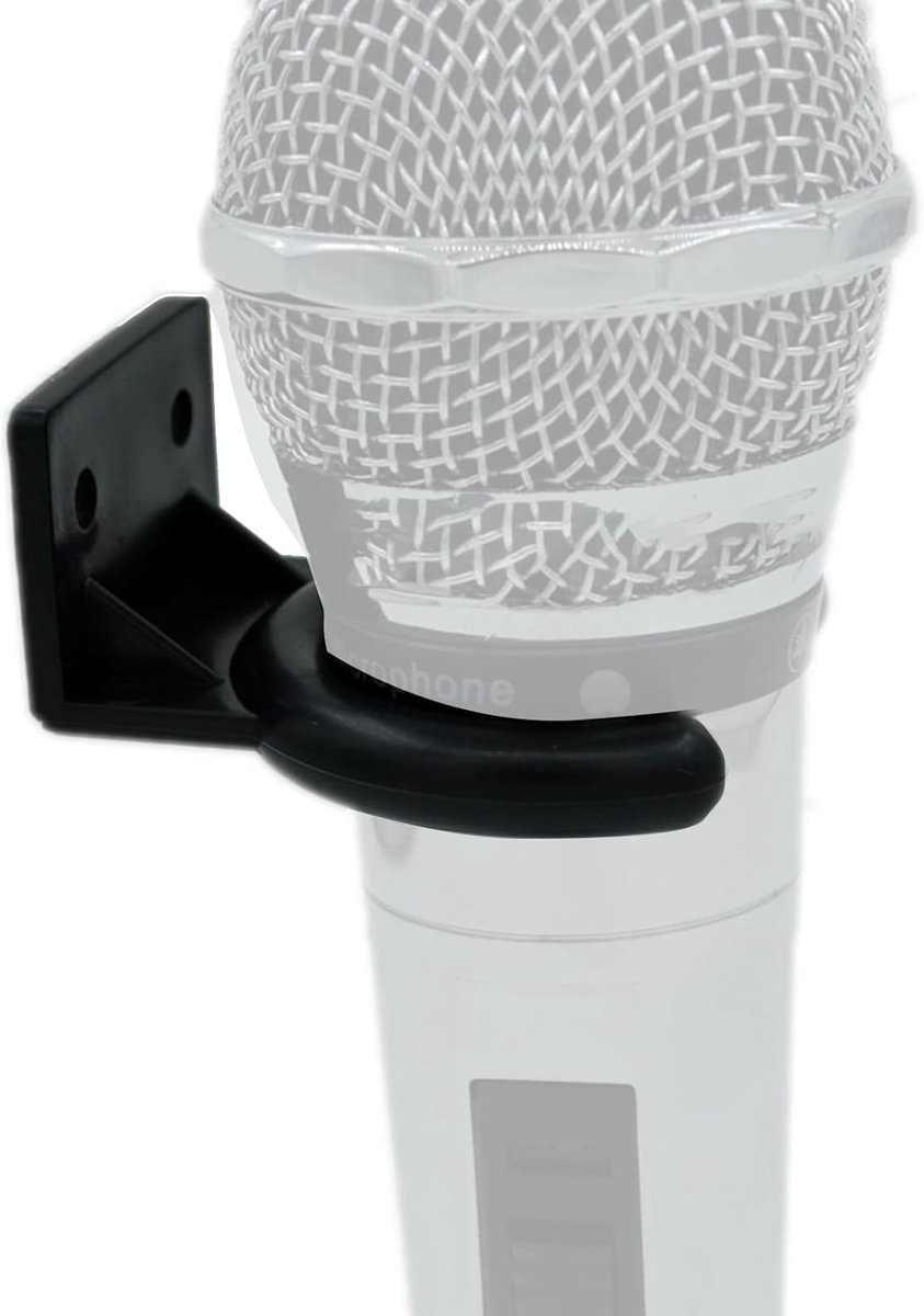 Microfoon Wandhouder - Microfoon Clip - Muziek Opnemen - Stevig Haakontwerp - 5x5x2.8 cm - Zwart