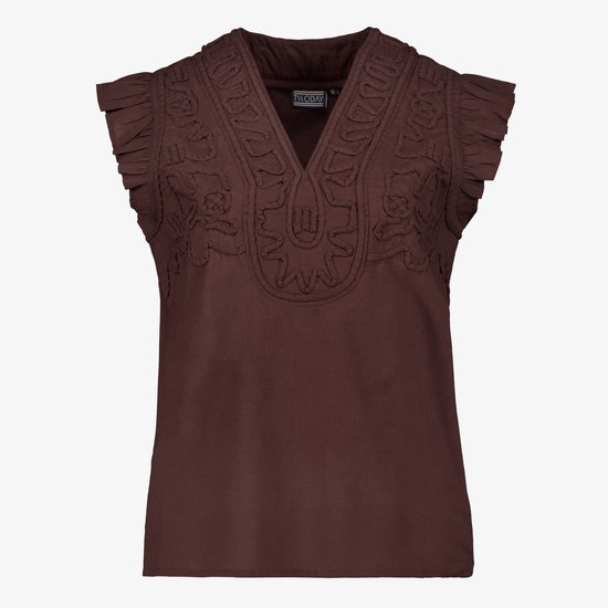 Blouse sans manches pour femmes TwoDay avec broderies brun - Taille XXL