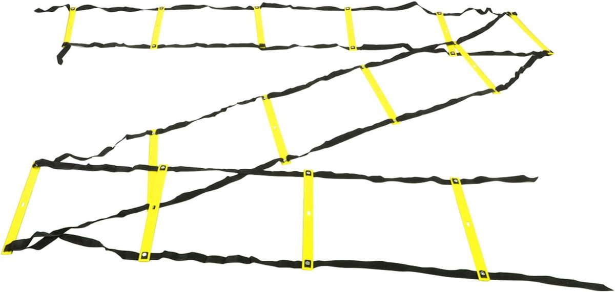 Agility Ladder - Trainingsladder Speed Ladder - Fitness Voetbal Training - Duurzaam Robuust Ontwerp - 7 Meter Lengte - Geel