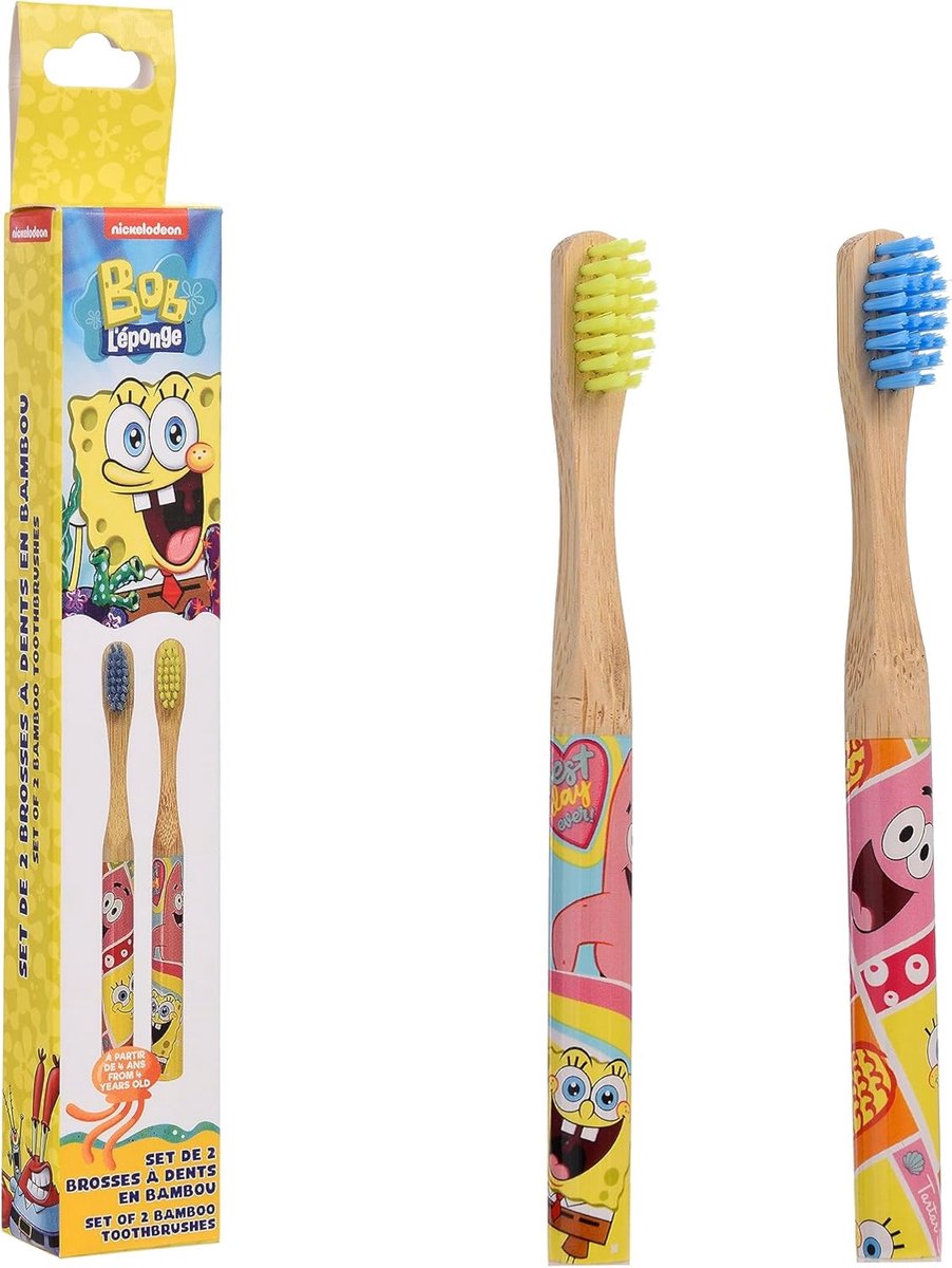 Bamboe Tandenborstel - Kindertandenborstel Set - Zachte Reiniging - BPA Vrij - 18x3x2 cm