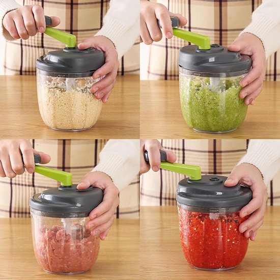 Groente Hakker - Keuken Tool - Snel Snijden - Grote Capaciteit - 900ml 19.5cm - Grijs van Groente — afbeelding 3