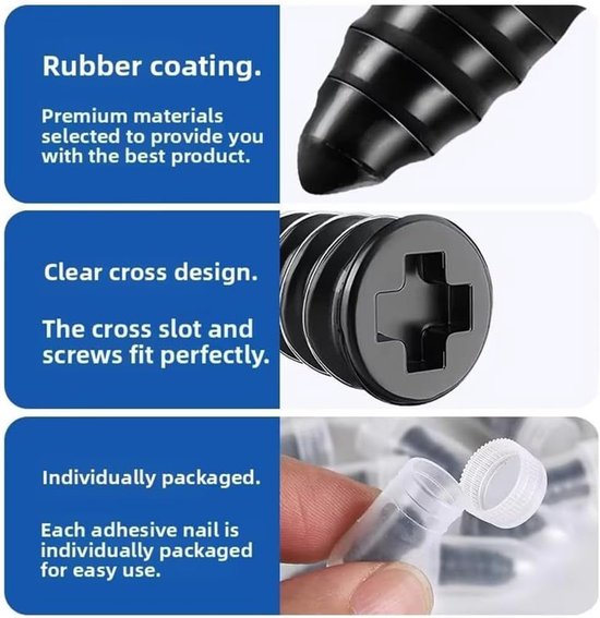 Bandenreparatie Set - Rubberen Spijkers - Snel Banden Dichten - Schroefbaar Ontwerp - 2 Maten - Zwart van Merkloos — afbeelding 5