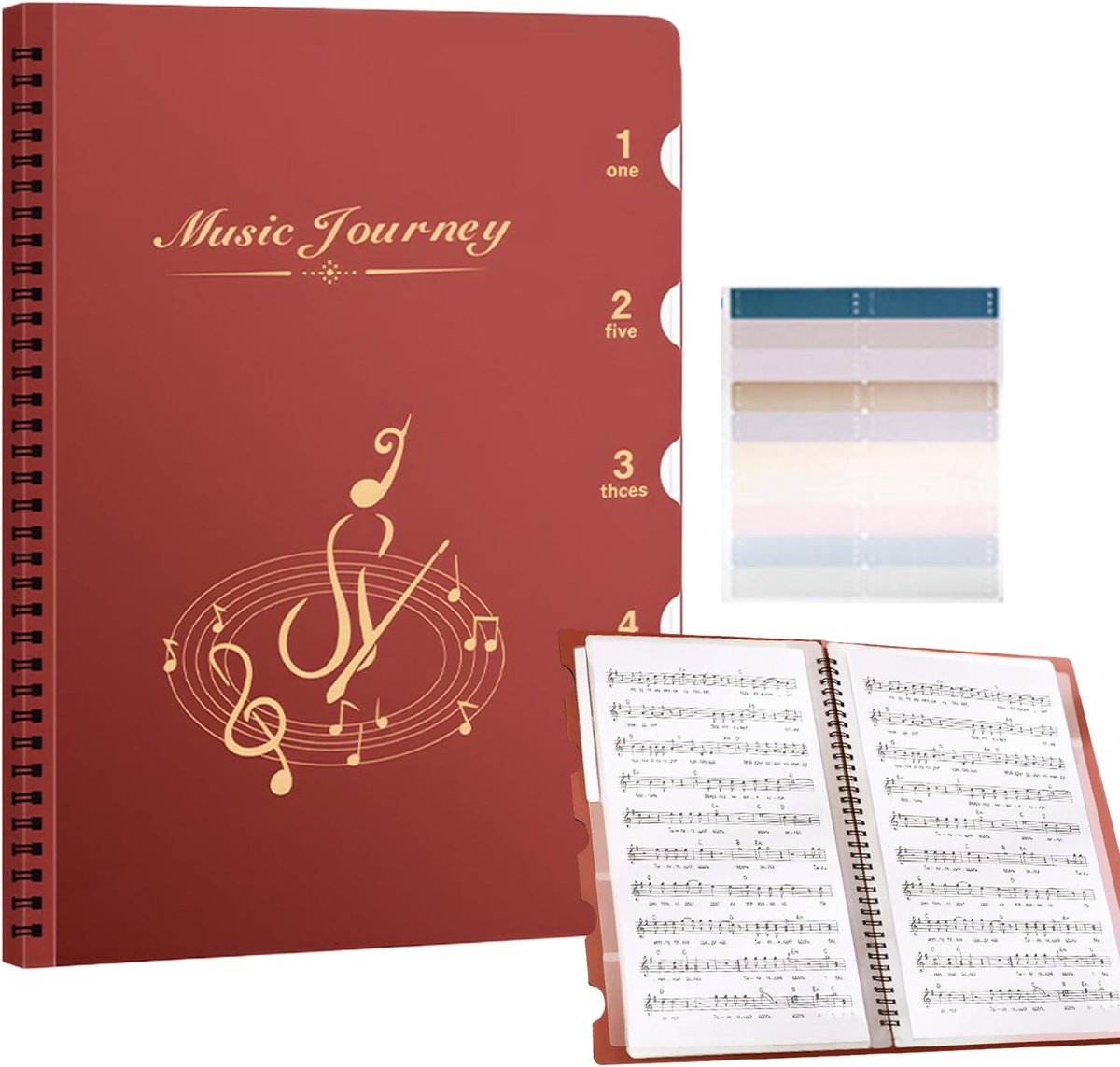 Muziekmap Organizer - Bladmuziek Map - Koor Optredens - 20 Pagina's Plat - A4 Formaat - Rood