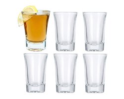 Shotglaasjes/likeur glaasjes - 6x st - glas - 40 ml - borrelglazen - likeur glaasjes/shotglazen