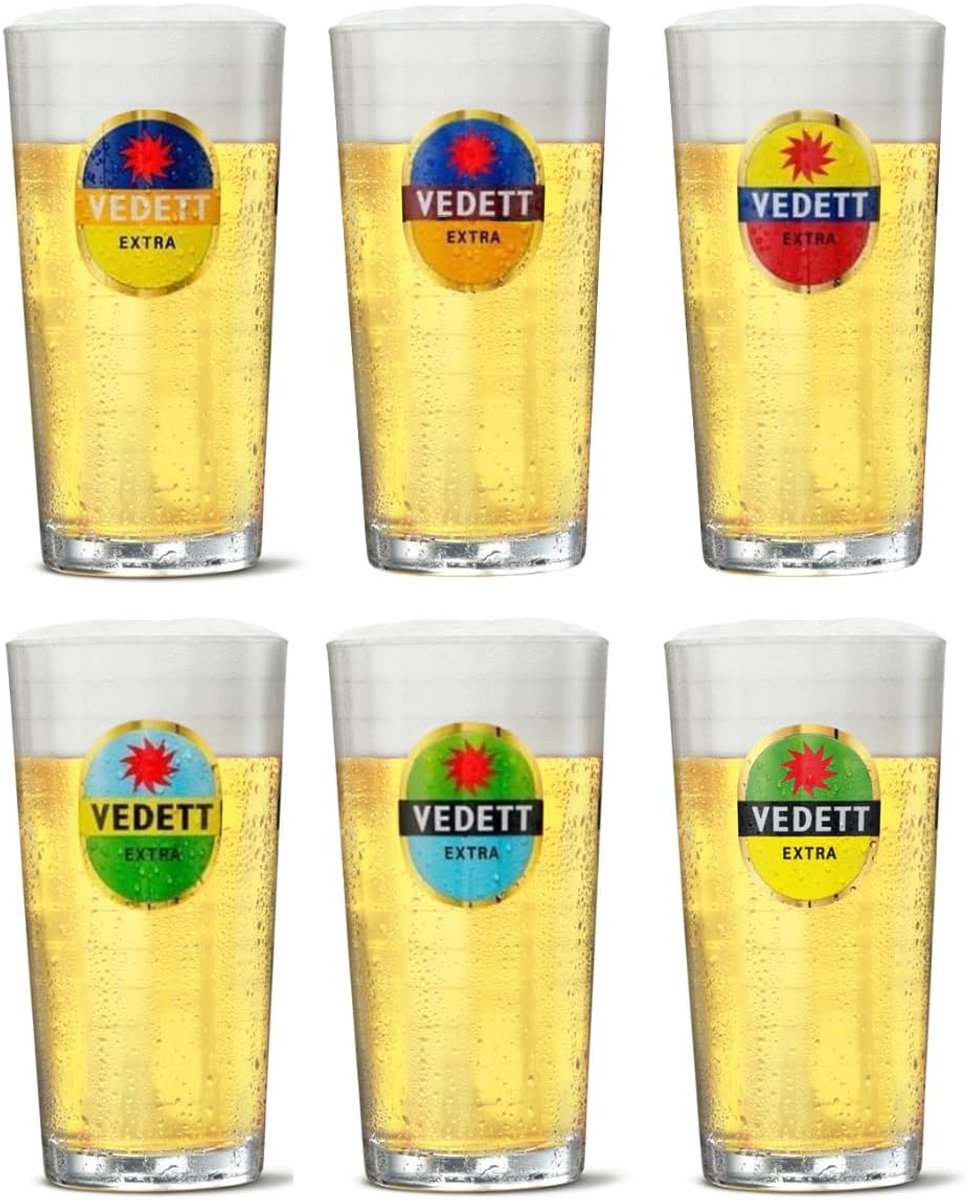 Bierglazen Set - Drinkglazen - Bier Proeven - Set van 6 - 330 ml - Transparant