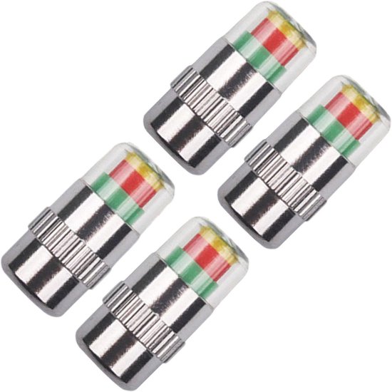Ventieldopjes Bandenspanning - Sensor Dopjes - Veilig Rijden - Visuele Kleurindicator - 09 x 23 cm