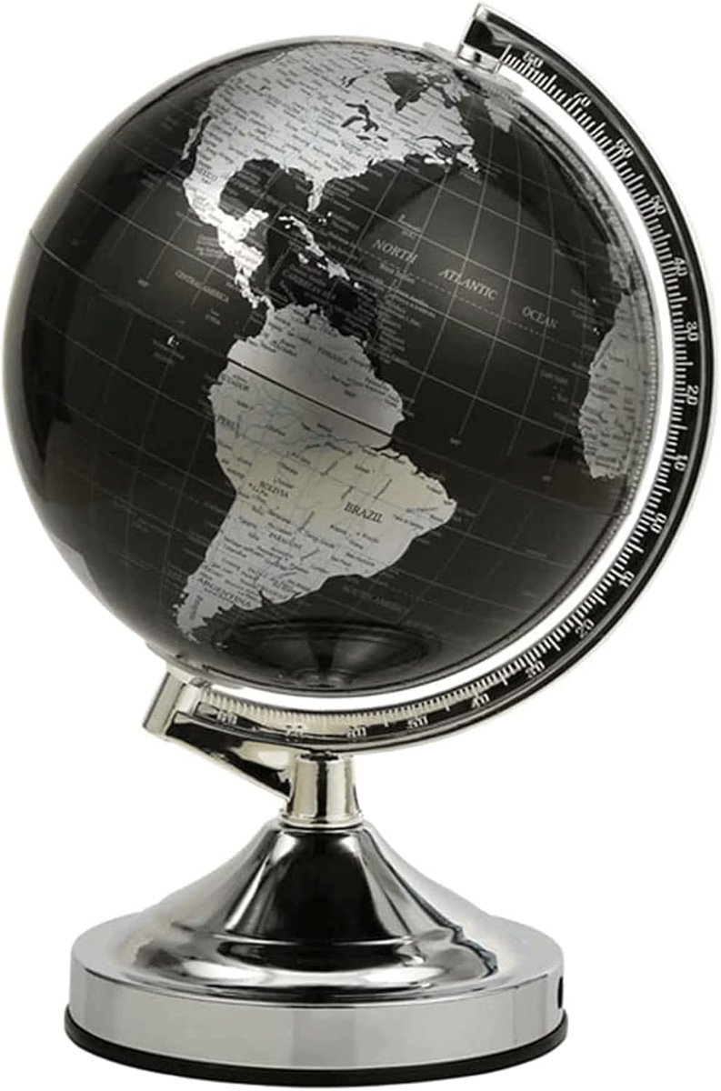 Educatieve Wereldbol - Aardbol Leerzaam - Thuis Bureau Decoratie - HD Kaartdetails - 20 of 32 cm - Zwart