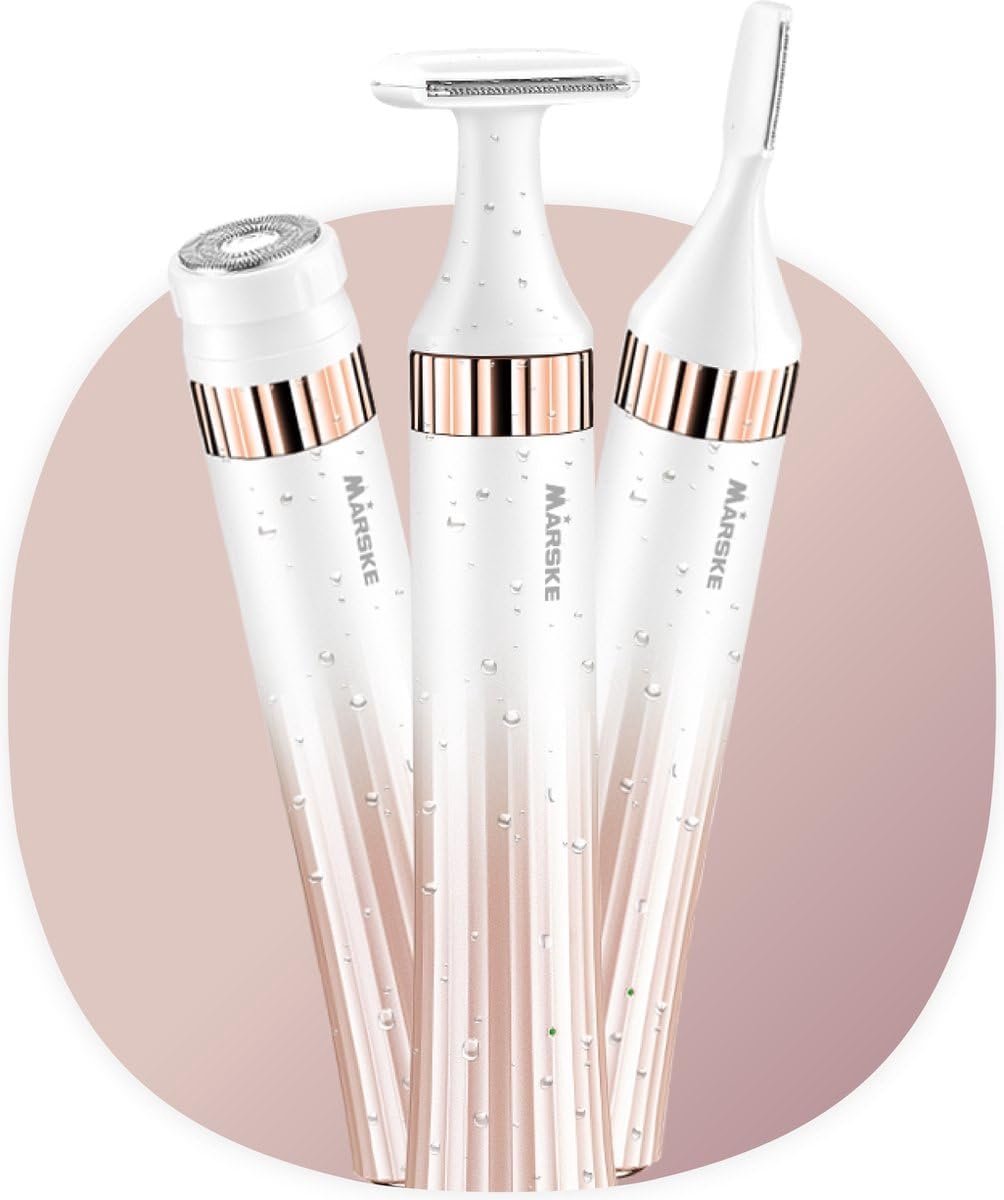 Dames Ladyshave - Ontharingsapparaat Trimmer - Gezicht Lichaam - Oplaadbaar 3-in-1 - Rose Goud