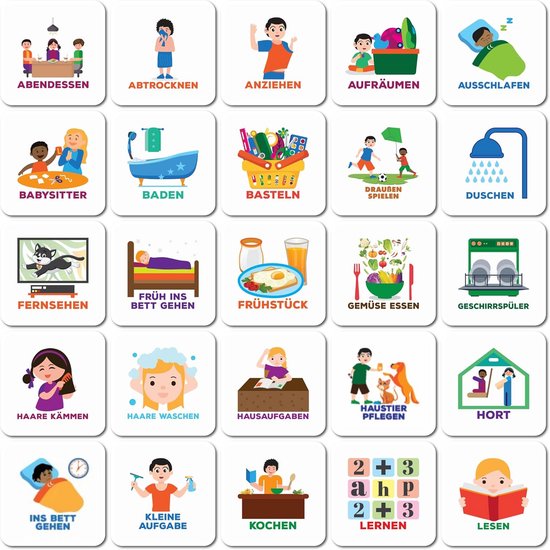Pictogram Ochtend Routine Magnetische Pictogrammen voor Weekplanning - 50 Stuks voor Kinderen ...