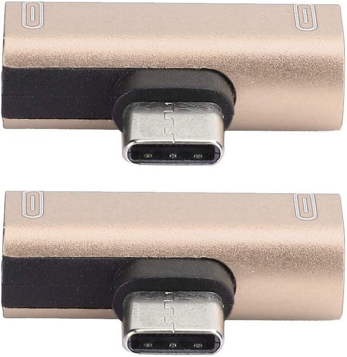 USB C Splitter 2-in-1 Adapter voor Hoofdtelefoon en Oplader – Type C Converter