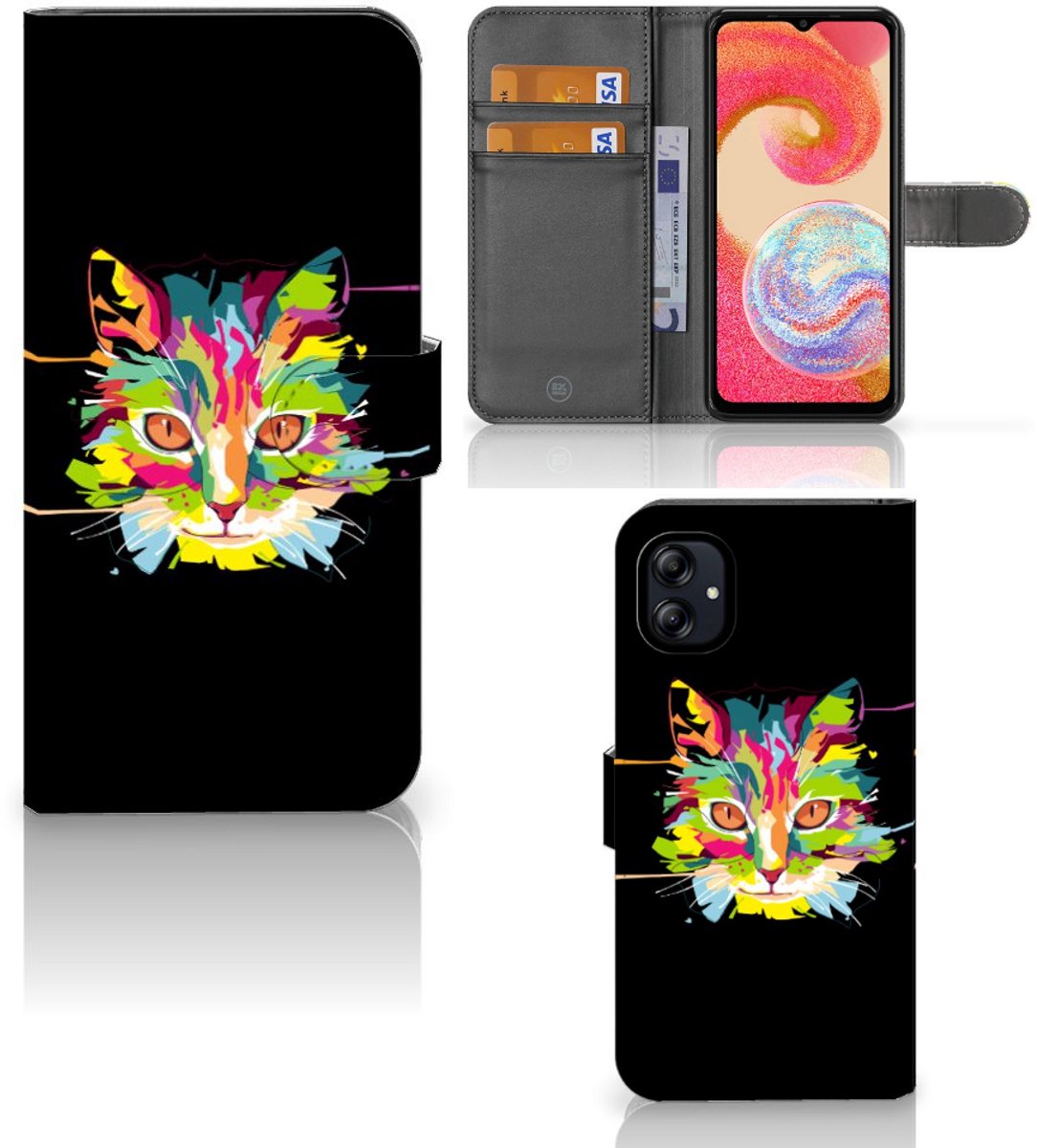 Samsung Galaxy A04e Leuk Hoesje Cat Color