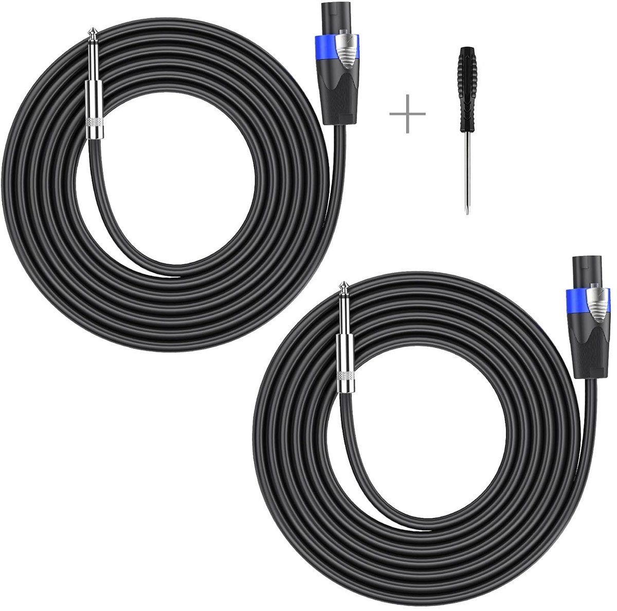 Speakon naar 1/4" luidsprekerkabel 6,35 mm TS stekker voor audioversterkers en DJ-luidsprekers