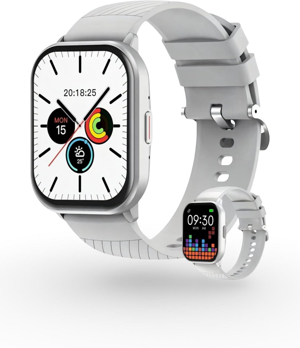 Elegante smartwatch voor heren met bluetooth en touchscreen in grijs