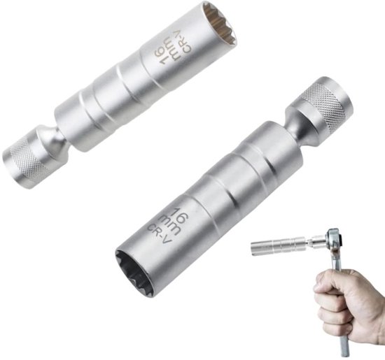 2 stuks - universele bougiesleutel - bougie-extractor - bougie-verwijderingsgereedschap - met magnetische afdichting - 12-kantig - voor meer auto's - 97×20mm
