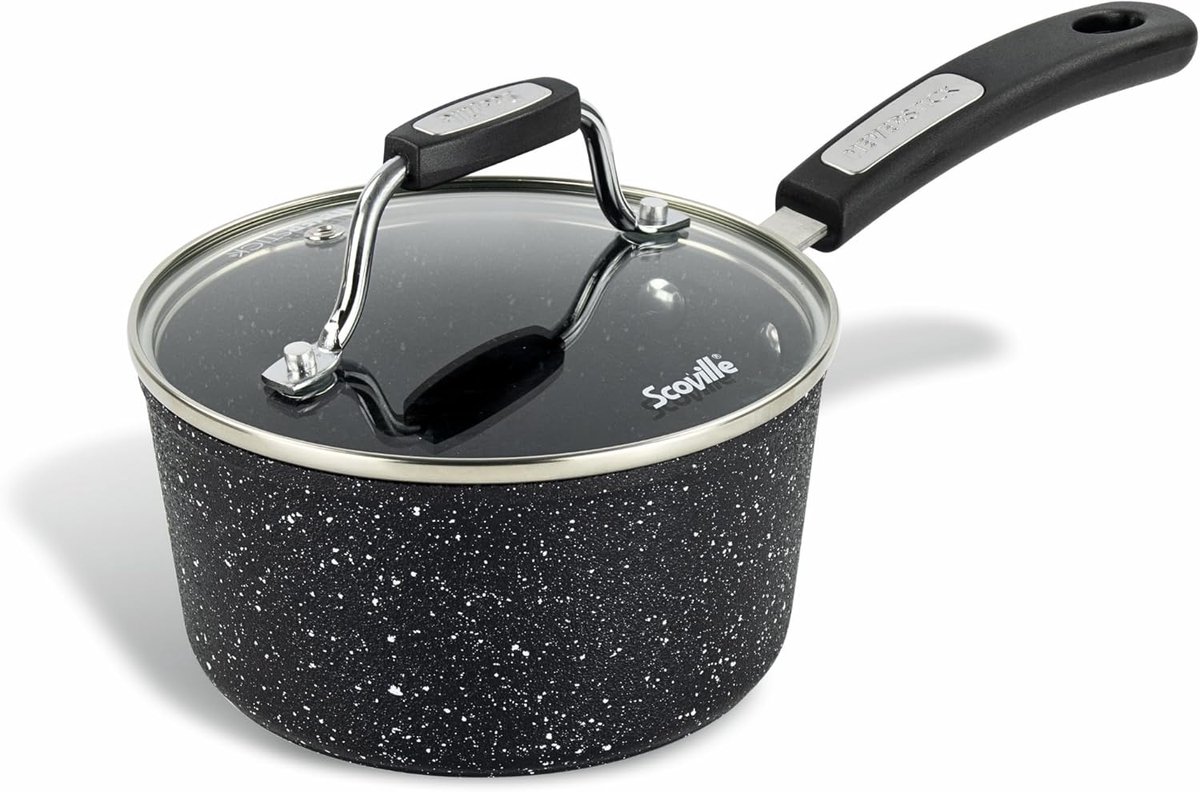 16 cm Antiaanbak Steelpan met Deksel - Perfect voor Iedere Kookplaat