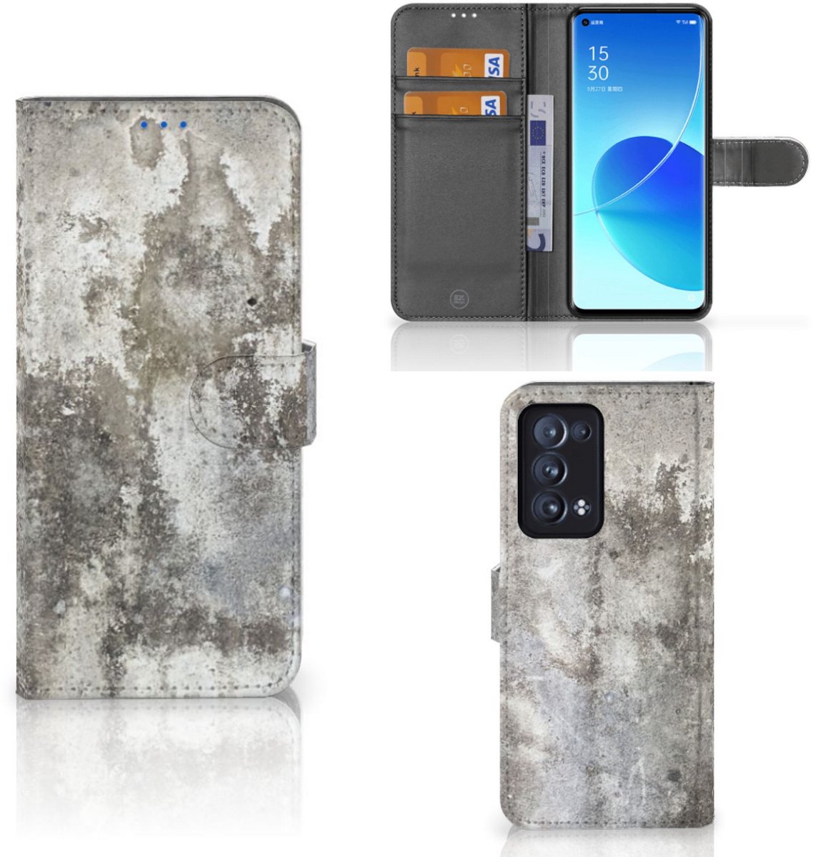 OPPO Reno 6 Pro Plus 5G Bookcase Beton Print