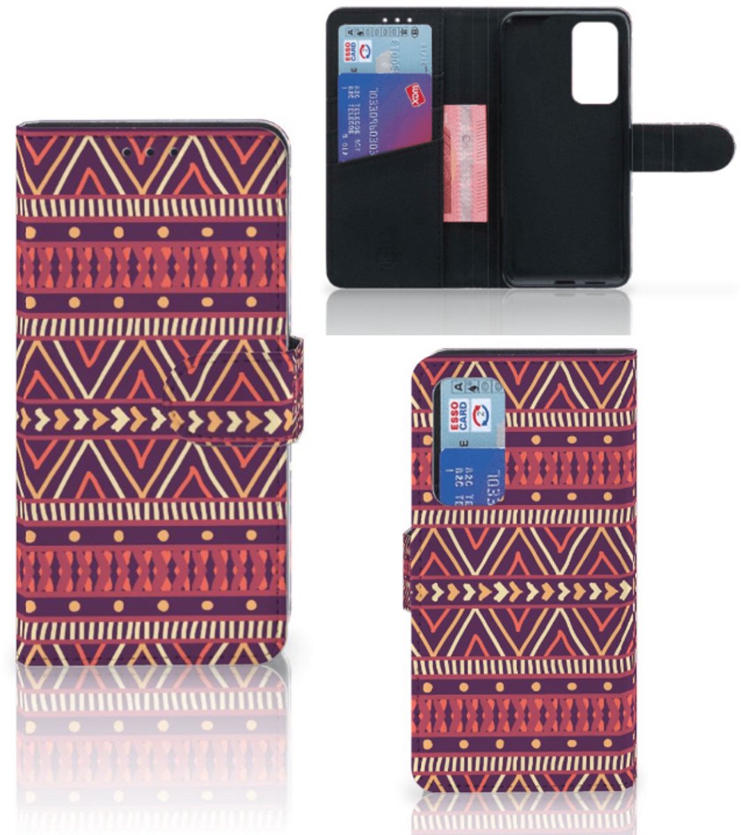 Huawei P40 Telefoon Hoesje Aztec Paars
