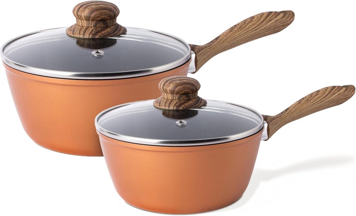 Inductie Steelpan Set - Antiaanbakpan Verstelbare Sauspanset 16cm en 18cm