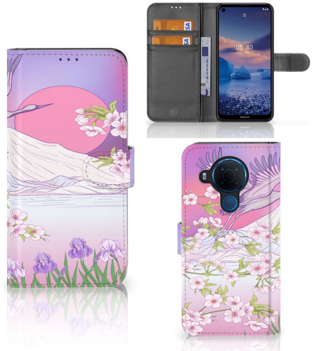 Nokia 5.4 Telefoonhoesje met Pasjes Bird Flying