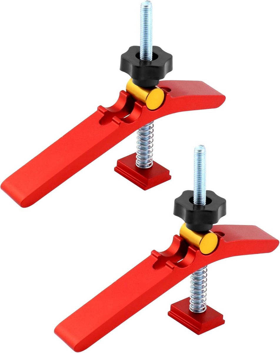 Snelspanklemmen voor T-groefrail - M8 - 2 stuks - Houtbewerkingsgereedschap