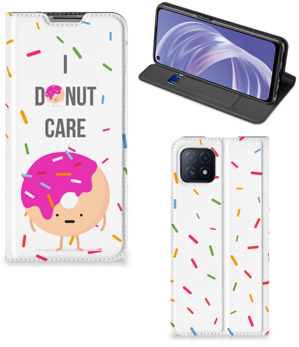 Book Case voor OPPO A73 5G Flip Style Cover Donut Roze