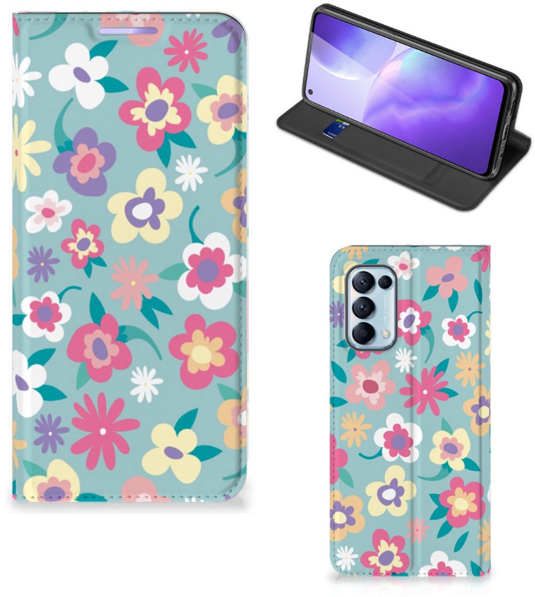 OPPO Find X3 Lite Smart Cover Flower Power