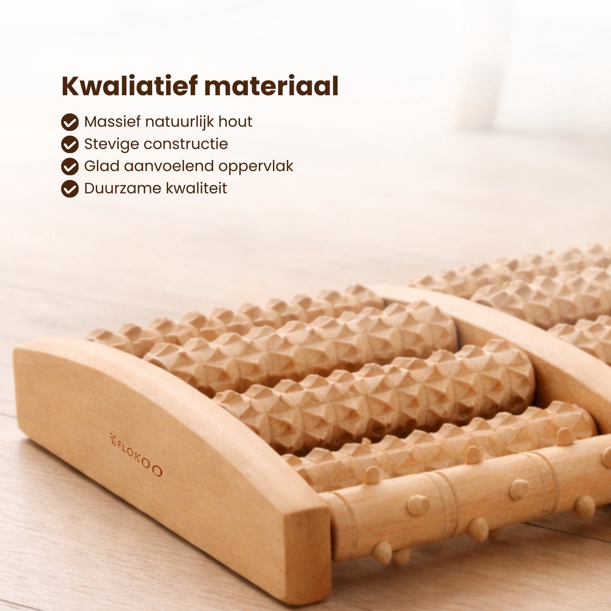 Houten Voetmassage Roller – Voetmassage Apparaat – Voetreflex Massage Roller – Massief Hout – Tegen Vermoeide Voeten – Handmatige Voetmassager thumbnail 2