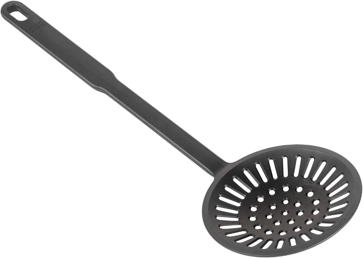 Zwarte Skimmer voor Koken - Hittebestendig en Duurzaam Keukengereedschap