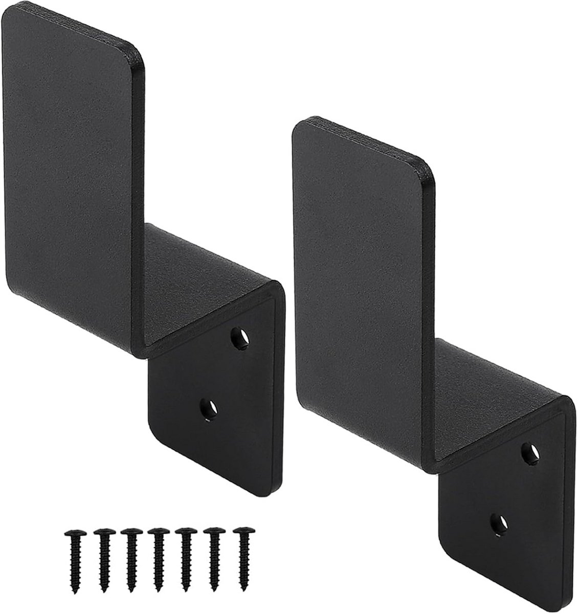 Z-vormige Deurbariere Beugels - 2 Stuks Zwart Veiligheidsdeurslot Stevige Staal - Beugels voor 2x4 Hout