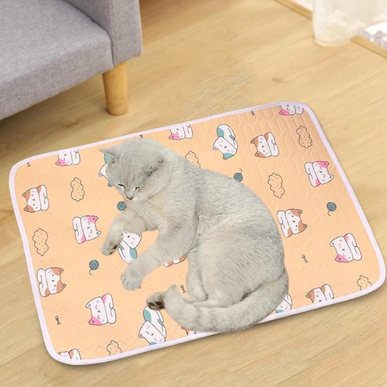 Zacht Koelkussen Voor Honden En Katten – Zomerkoelmat Met Ademend Oppervlak, Ook Geschikt Voor Winter, In Koffiekleur Met Pootafdruk