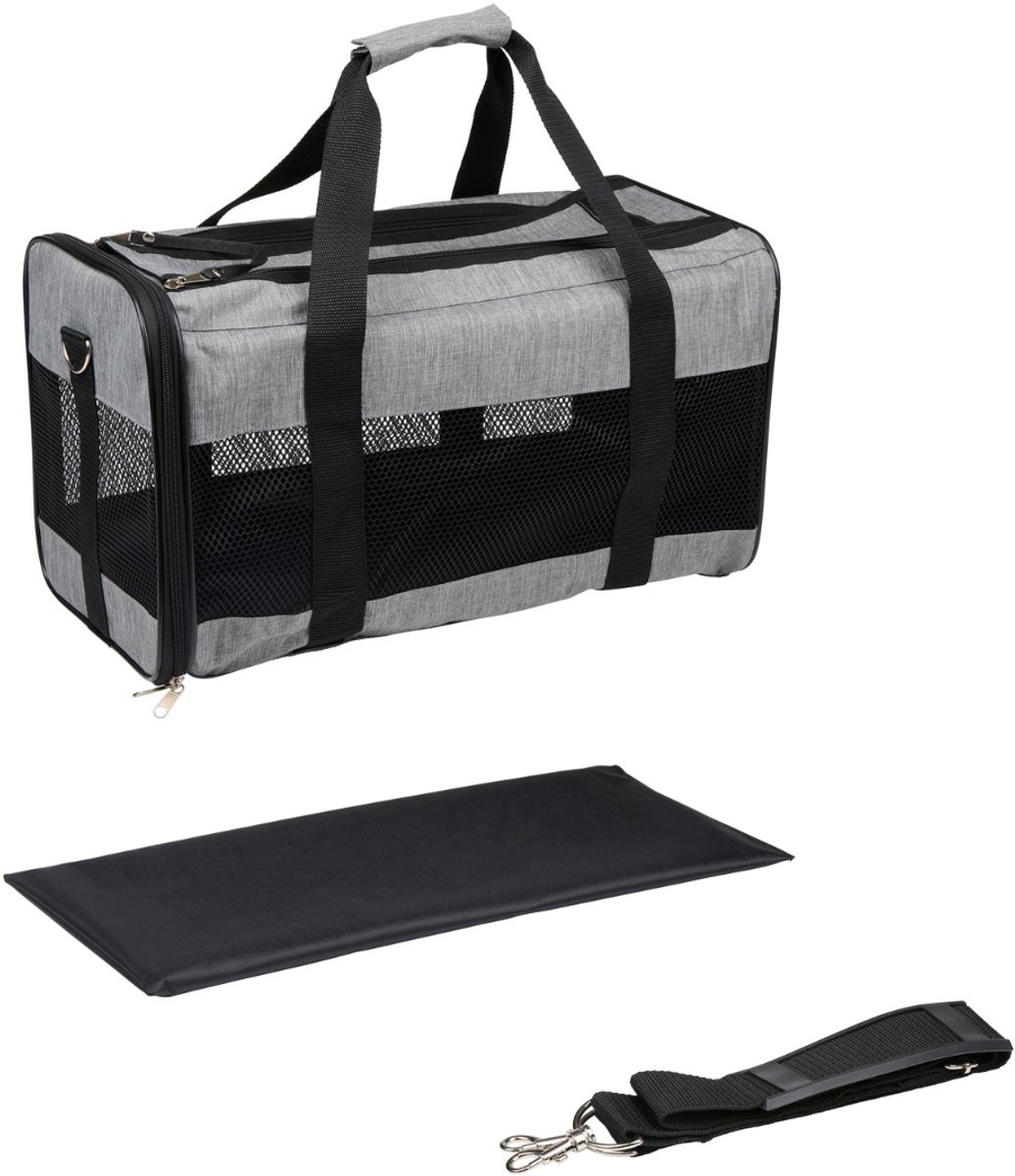 maxxpro Huisdier Draagtas - Reistas Hond of Kat tot 7 KG - Hondentas met Wasbare Mat en Ventilatiegaas - Kattentas met Schouderriem en Handgrepen - 45x25x27cm