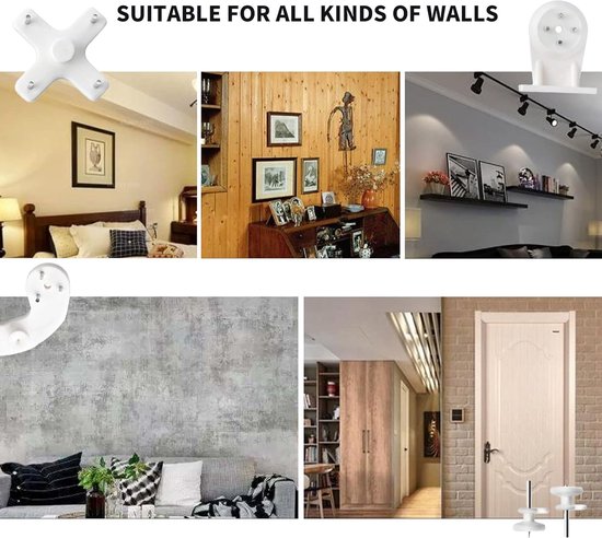 62 Pcs Photo Hooks No Drilling, Photo Hooks No Drilling, Photo Hooks for Nailing, Invisible Wall Hooks - ShopVlot — afbeelding 3