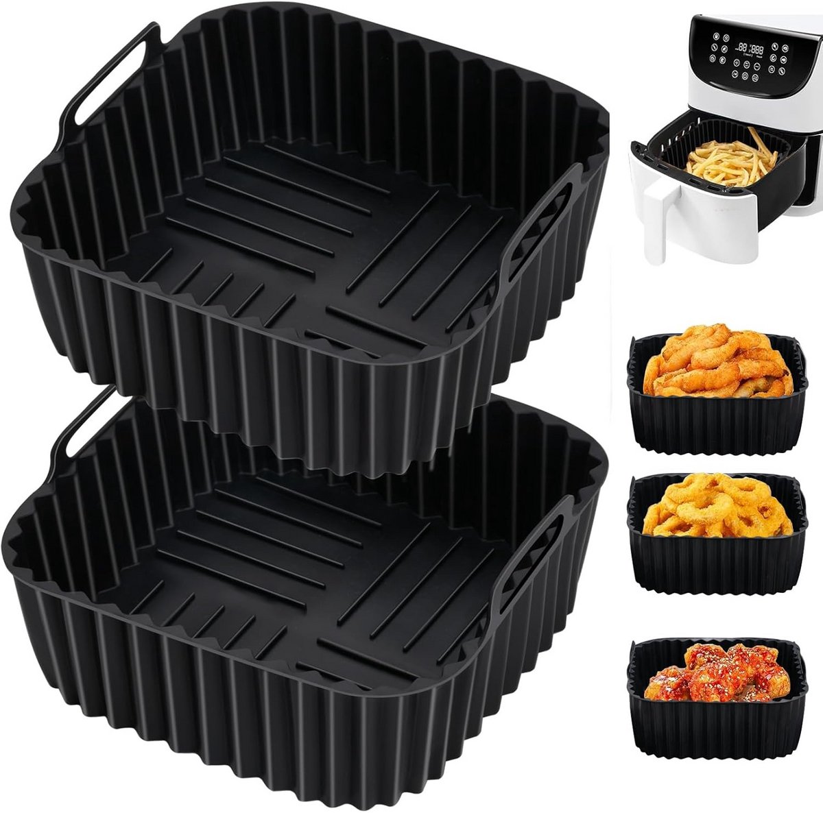 Herbruikbare Siliconen Vorm voor Airfryer - 20 x 20 cm - 2 Stuks