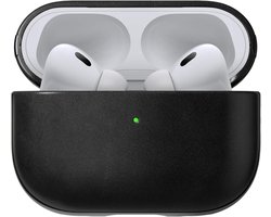 Nomad Airpods Pro 2 Case in Black Leather Case, Compatible with AirPods Pro Case 1st Generation, Leather AirPods Pro 2nd Generation Case, Qi and MagSafe Charging Compatible