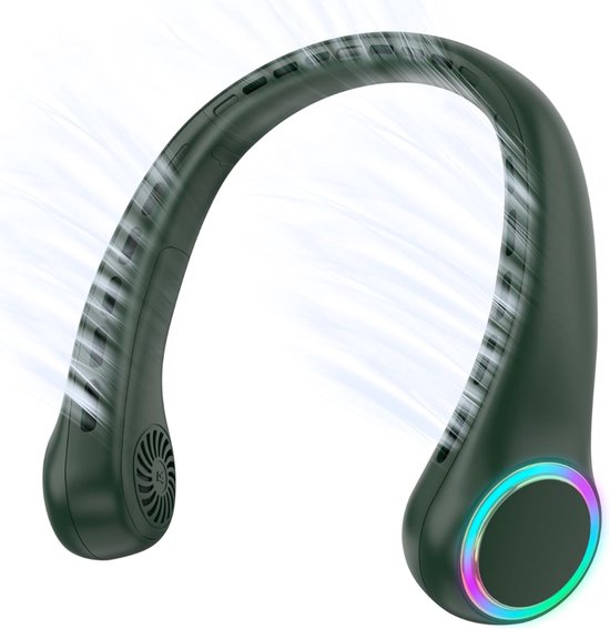 Nekventilator mini USB oplaadbaar, vleugelloos, stil, 3 snelheden, lichtgewicht halsventilator voor verkoeling