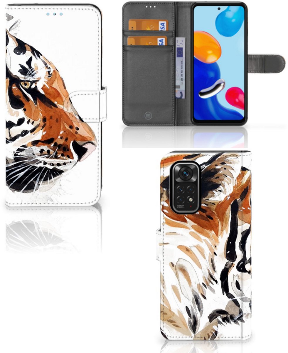 Hoesje Xiaomi Redmi Note 11/11S Watercolor Tiger