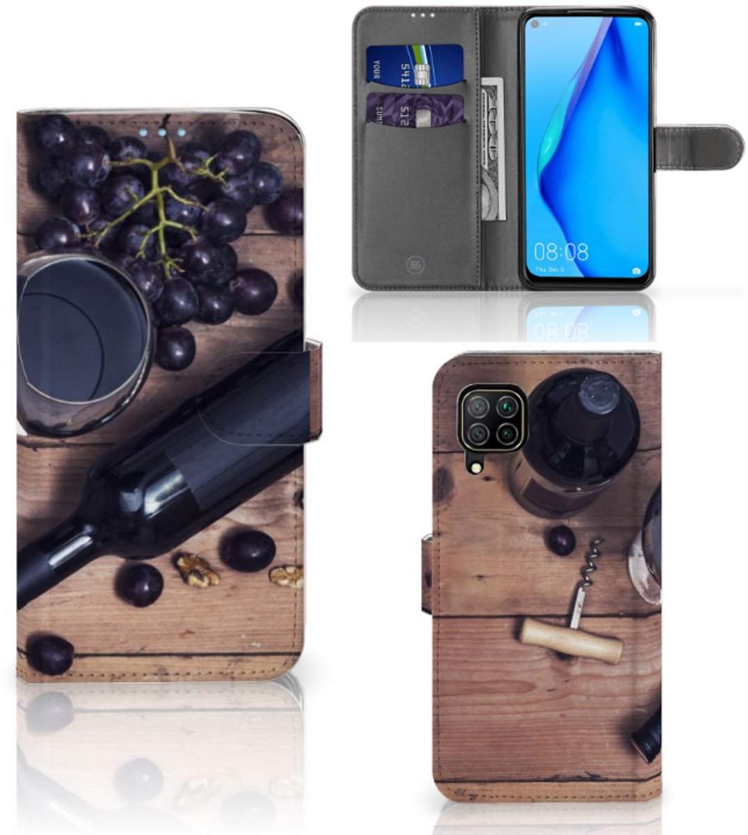 Huawei P40 Lite Book Cover Wijn