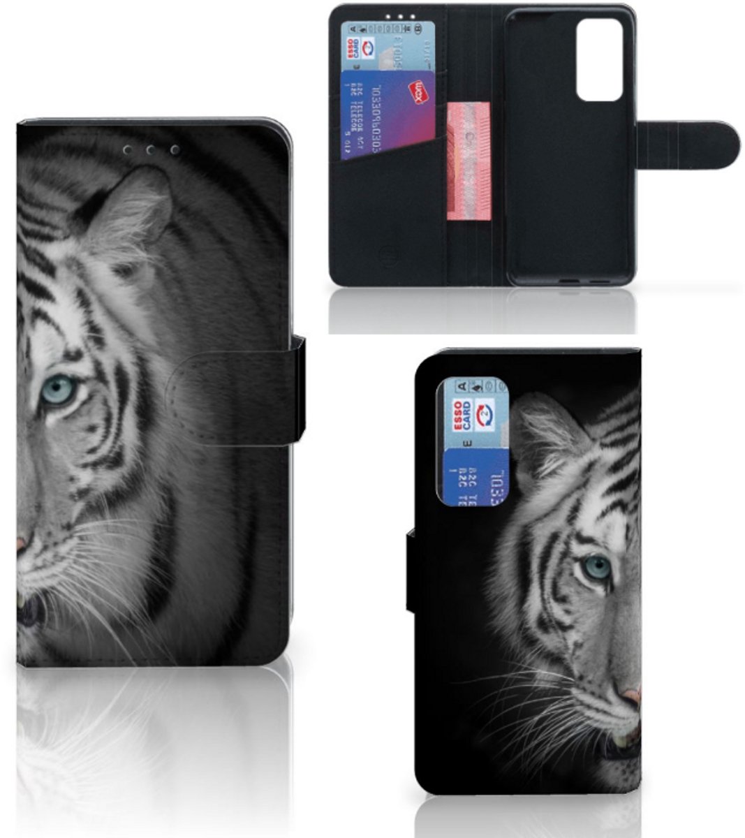 Huawei P40 Telefoonhoesje met Pasjes Tijger
