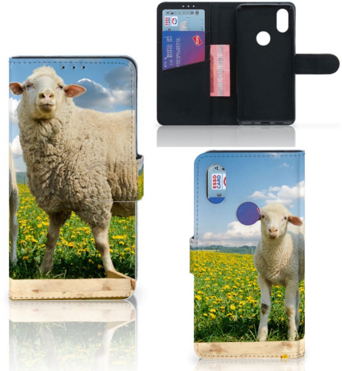 Xiaomi Mi Mix 2s Telefoonhoesje met Pasjes Schaap en Lammetje