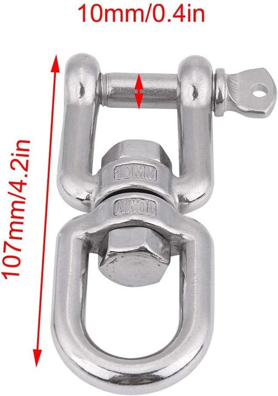 Ronte - Zwaar werk 304 roestvrijstalen Swivel Ring Snap Rolling Shackle Apparaat - Veiligheid, Duurzaamheid, Handigheid van Ronte — afbeelding 5